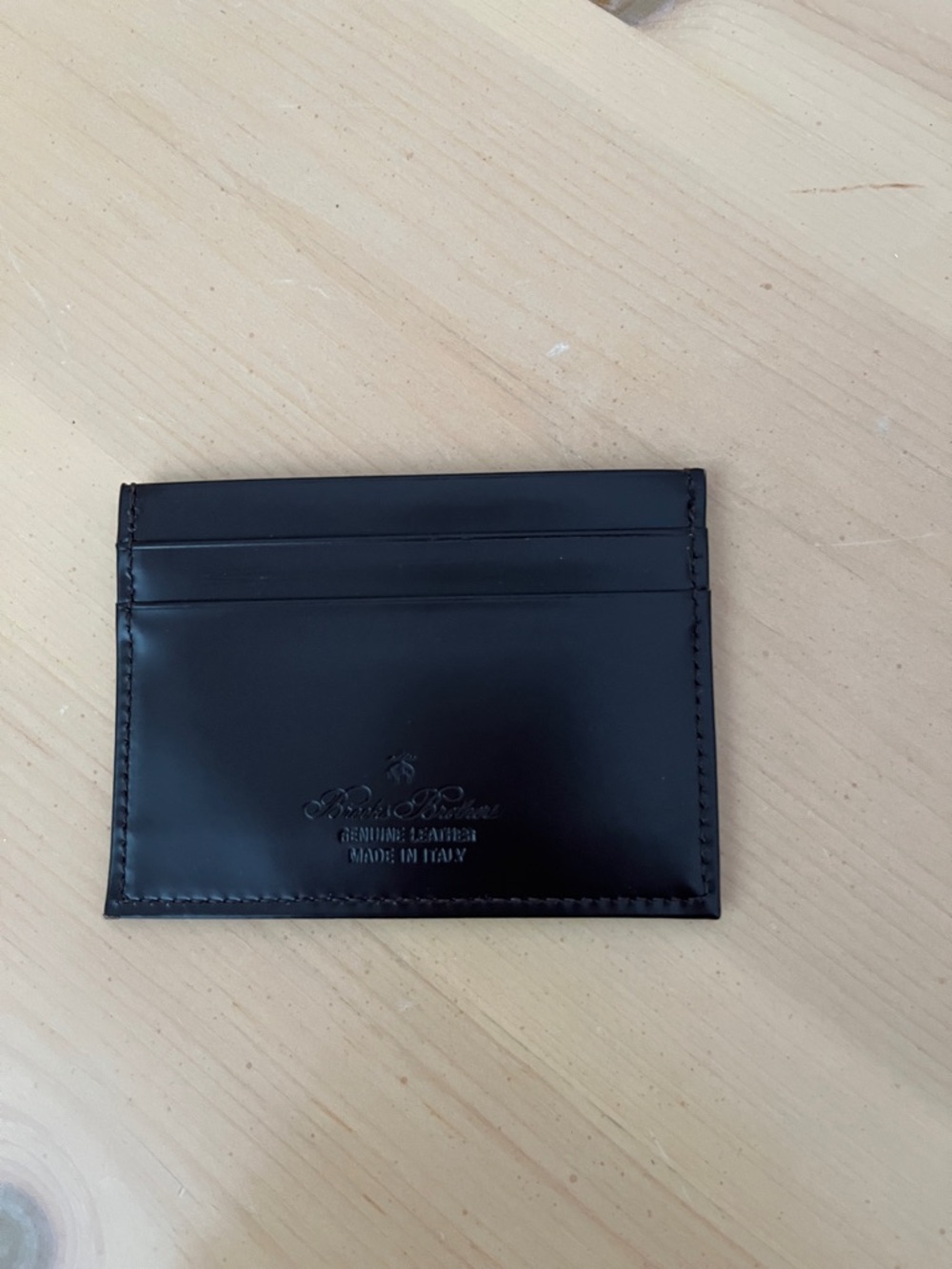 Brooks Brothers leather dark brown Card Holder new never used
